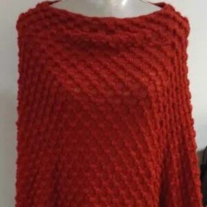 Woman's Red Knited Ponchos